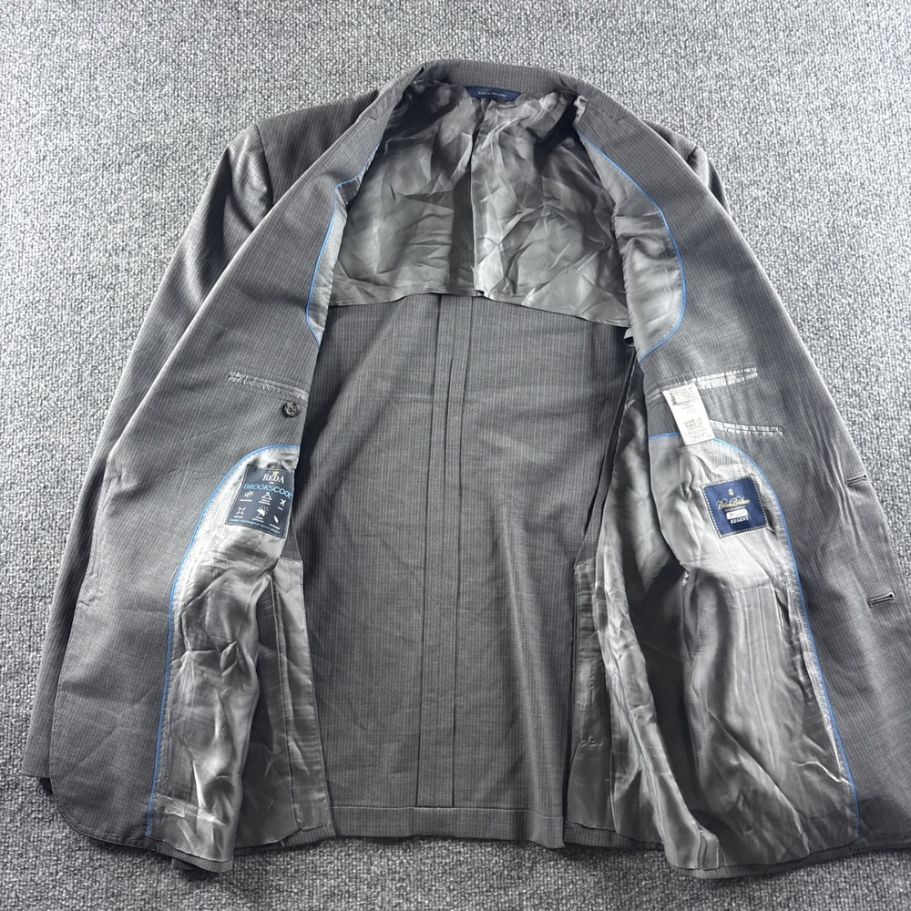 Brooks Brothers Regent Reda Wool Blazer Mens 44L Gray Jacket‎ Sport Coat Career - Picture 11 of 16